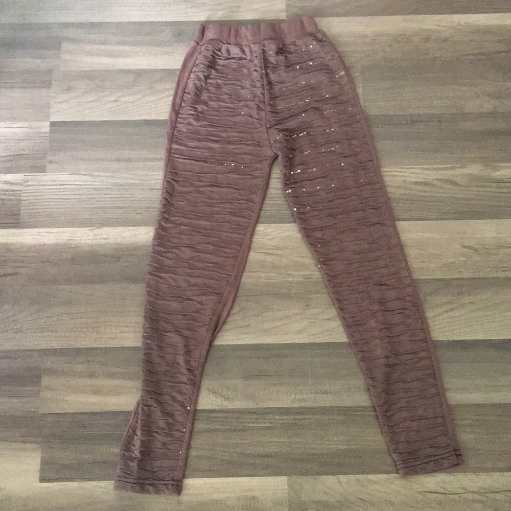 Brown sequined leggings